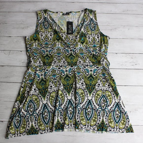 Apt. 9 Women's Sleeveless Wrap Top Size M Paisley Floral - Picture 1 of 4
